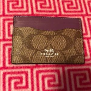 Brown and Purple coach card case